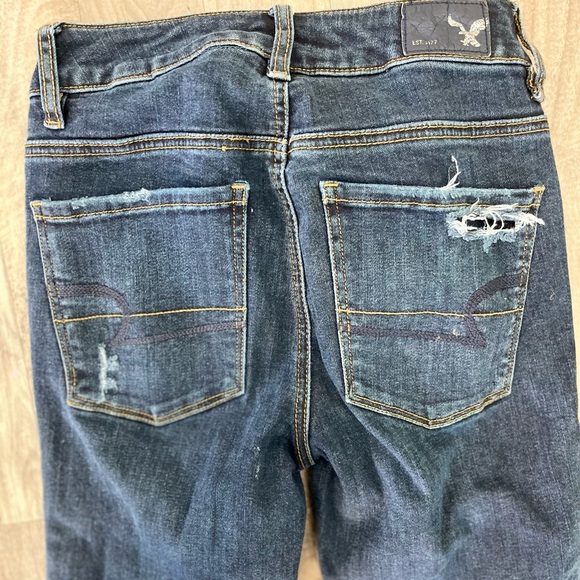 American Eagle 0 short skinny ripped jeans high rise jegging - Picture 6 of 6